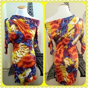 Vintage  True Light Multi Color Womens Mini dress